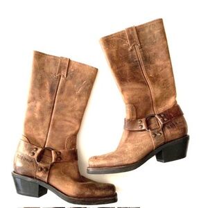 BCBG Leather Harness Moto Boots